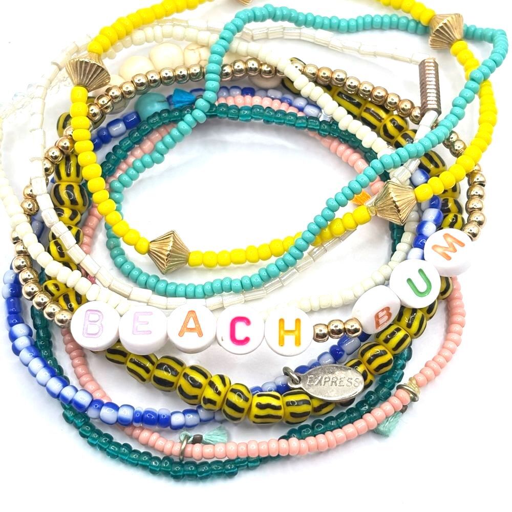 Express Colorful Beaded Stackable Bracelet Set - Picture 3 of 4